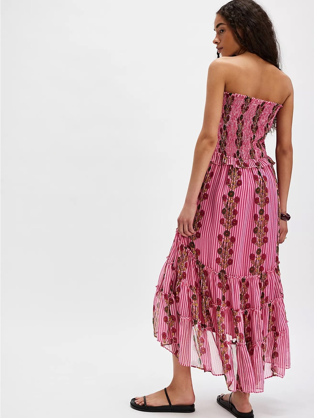 Free People Women's Alejandra Sleeveless Floral Smocked Midi Dress, Size M - Picture 2 of 6